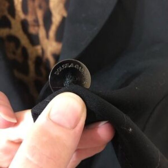 Dolce & Gabbana Italian Womens Black Blazer with Vest & Leopard Lining Size 40 - Picture 4 of 10